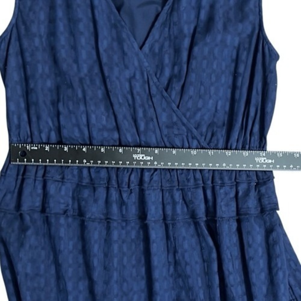 Nordstrom Dress S Navy ruffle Romantic Cottagecore Faux Wrap Travel Vacation - Picture 7 of 11